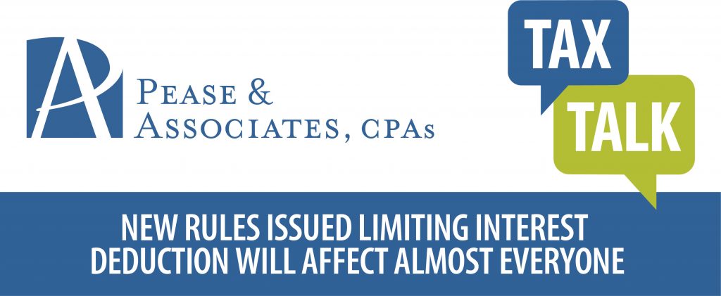 New Rules Issued Limiting Interest Deduction will Affect Almost Everyone