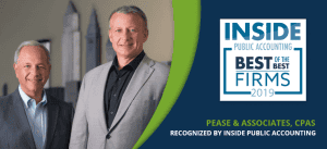 Pease, CPAs recognized by Inside Public Accounting as a 2019 Best of the Best Public Accounting Firm
