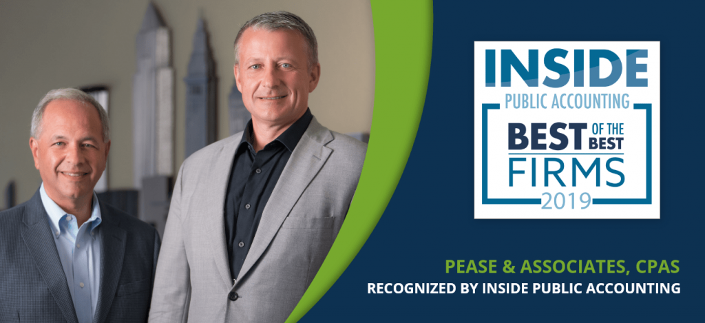 Pease, CPAs recognized by Inside Public Accounting as a 2019 Best of the Best Public Accounting Firm